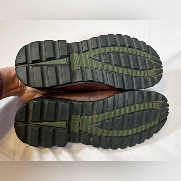 Ugg Midtown Brown Leather Shearling Lined Slip On Mule Clogs~7~ - Picture 6 of 7